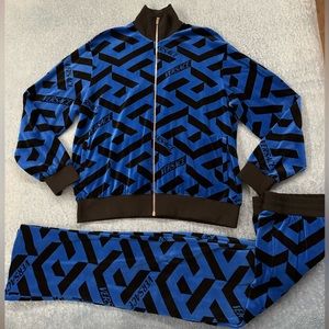 Versace Blue & Black Velour TrackSuit
